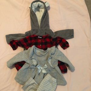 Bundle 4 girls winter items (coat, outfit, dress)